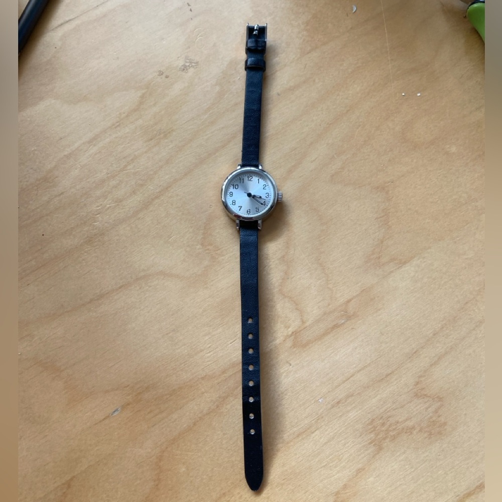 Classic Black Leather Watch